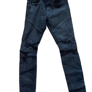 Distressed Black Skinny Jeans- stacked skinny 28x30